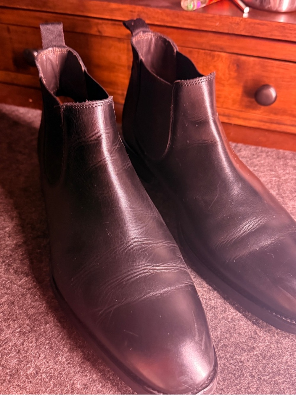 To Boot New York Black Leather Chelsea Boots